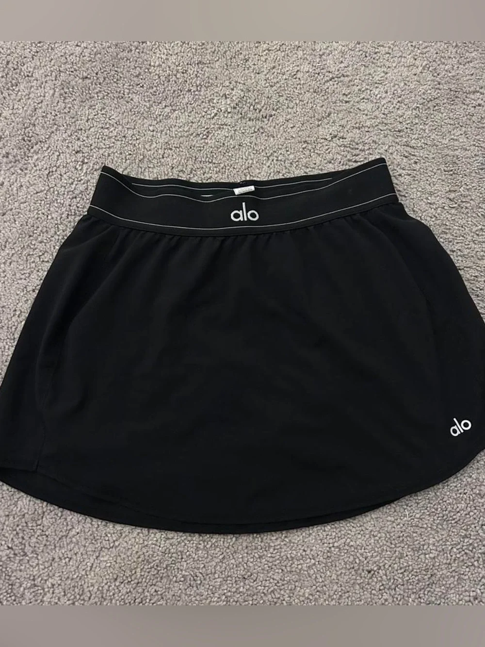 ALO Yoga Black Circle Skirt with Elastic Waistband